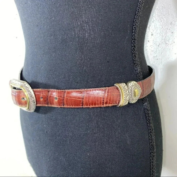 Brighton M‎ (30) two tone black brown leather reversible belt - Picture 7 of 10